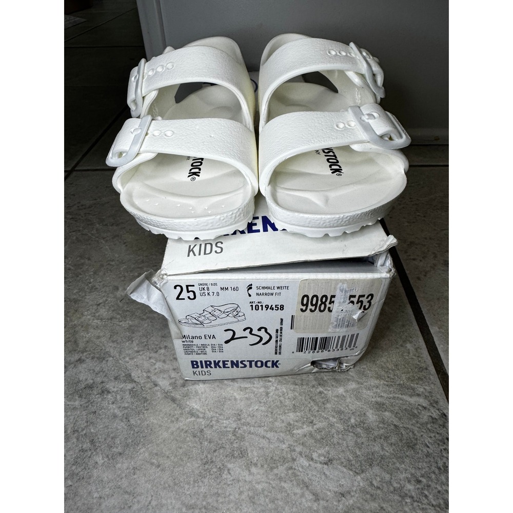 Birkenstock Kids Milano EVA White Sandals Size 25 K 7.0 Narrow Fit